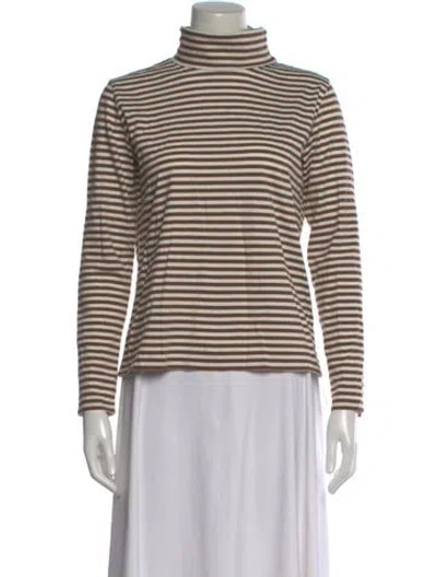 Pre-owned Kule Striped Turtleneck Top W/ Tags In Multi