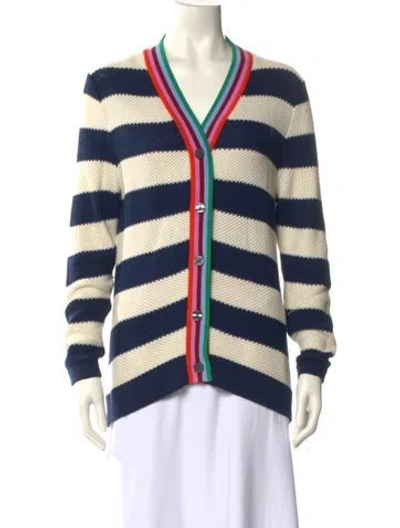 Pre-owned Kule Striped V-neck Sweater