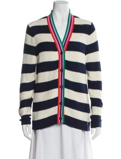 Pre-owned Kule Striped V-neck Sweater
