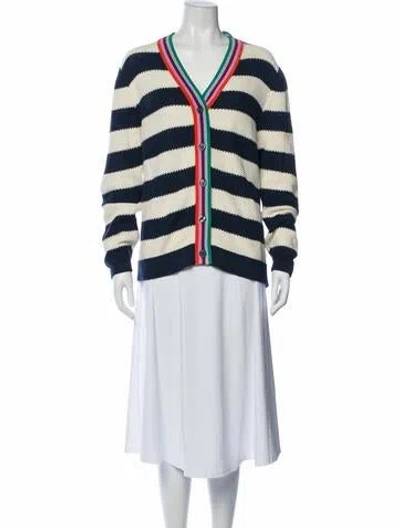 Pre-owned Kule Striped V-neck Sweater