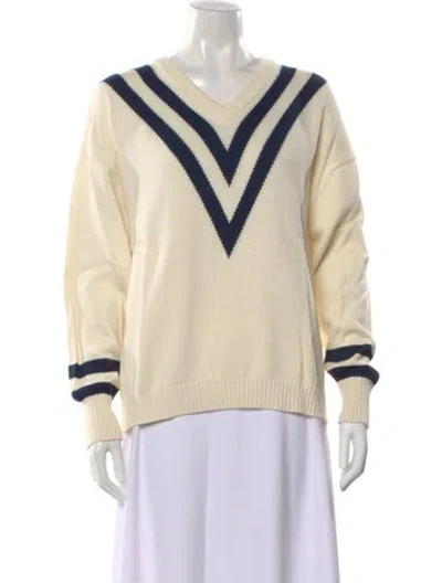 Pre-owned Kule Striped V-neck Sweater In Multi