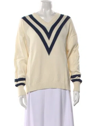 Pre-owned Kule Striped V-neck Sweater In Multi