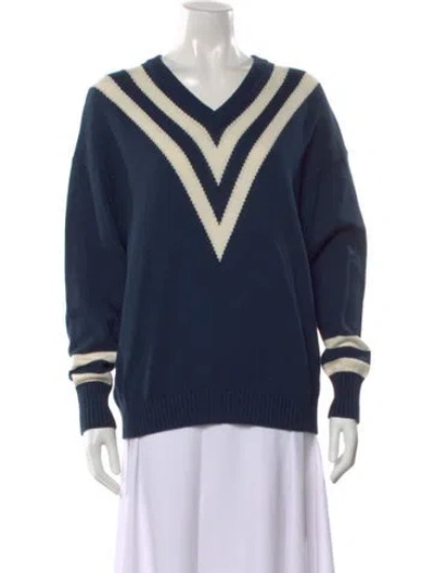 Pre-owned Kule Striped V-neck Sweater In Multi