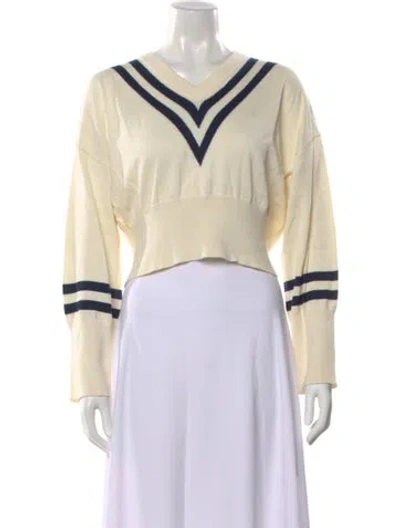 Pre-owned Kule Striped V-neck Sweater In Multi