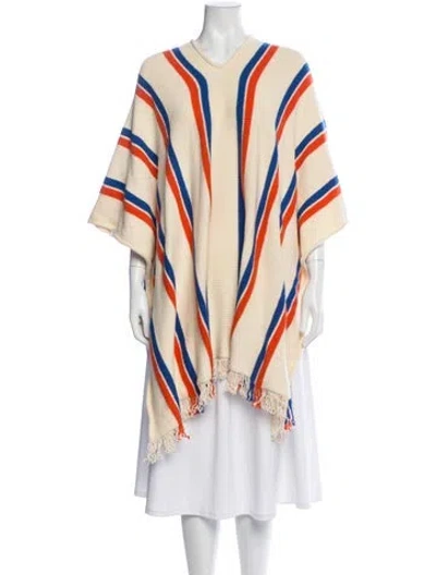 Pre-owned Kule Striped V-neck Sweater In Neutral