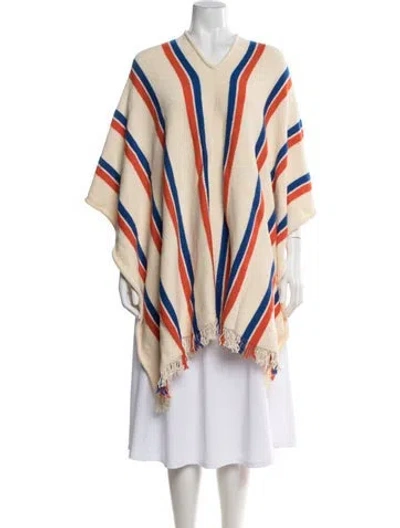 Pre-owned Kule Striped V-neck Sweater In Neutral