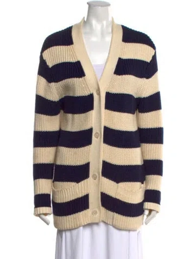 Pre-owned Kule Striped V-neck Sweater In Neutrals