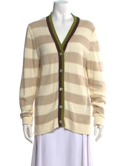 Pre-owned Kule Striped V-neck Sweater In Neutrals