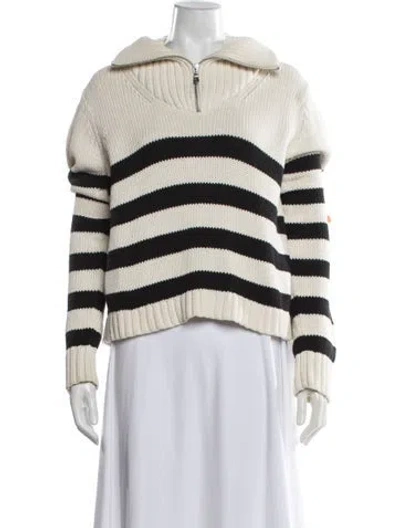 Pre-owned Kule Striped V-neck Sweater In Neutrals