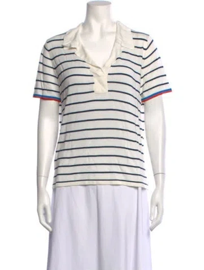 Pre-owned Kule Striped V-neck Sweater In Neutrals