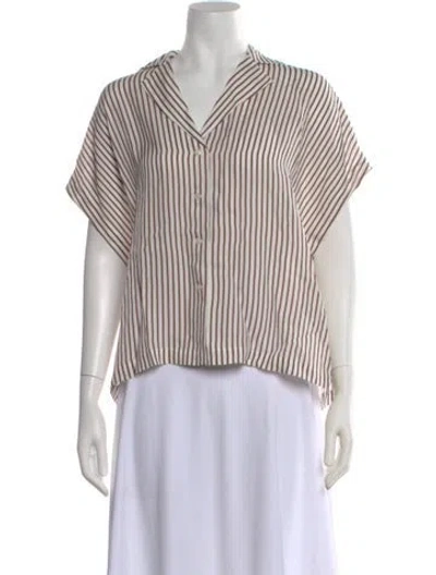 Pre-owned Kule Striped V-neck Top In Multi