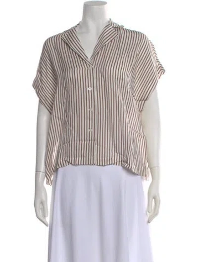 Pre-owned Kule Striped V-neck Top In Multi