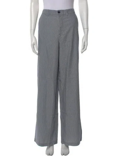 Pre-owned Kule Striped Wide Leg Pants In Blue