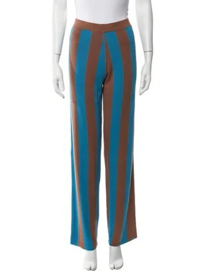 Pre-owned Kule Striped Wide Leg Pants In Blue/brown