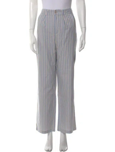 Pre-owned Kule Striped Wide Leg Pants In Grey