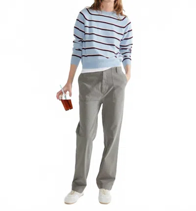Kule Sydney Crewneck Sweater In Blue Navy Wine White