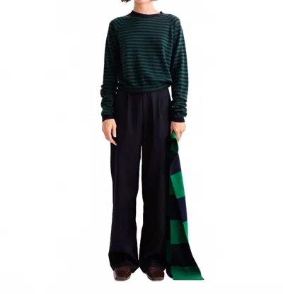 Kule Sydney Striped Sweater In Navy / Green
