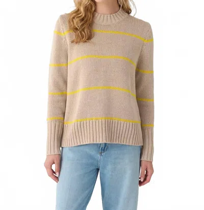 Kule Tatum Sweater In Khaki Yellow Ministripe In Multi