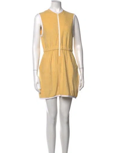 Pre-owned Kule Terry Cloth Mini Dress W/ Tags In Yellow