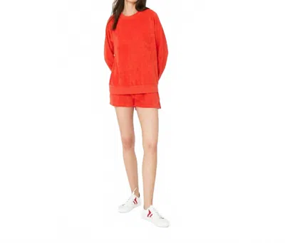 Kule Terry Franny Sweatshirt In Poppy In Red