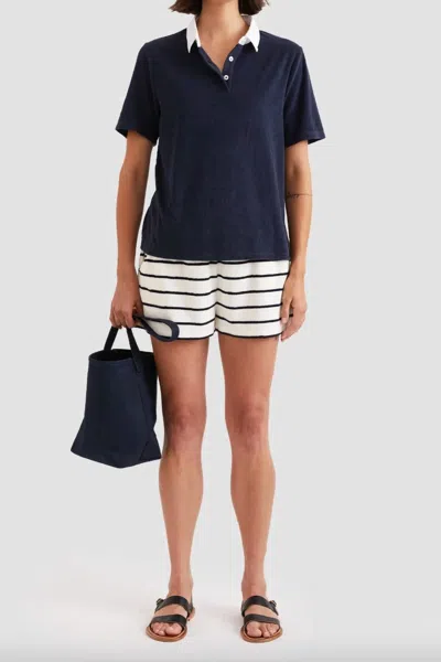 Kule Terry Polo Top In Navy In Blue