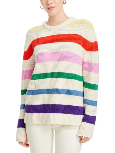 Kule The Alden Womens Wool Blend Wool Crewneck Sweater In Multi