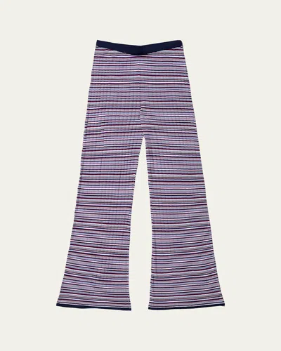 Kule The Andrea Striped Knit Pants In Purple