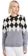 Kule The Bryce Sweater In Heather Grey/olive/white