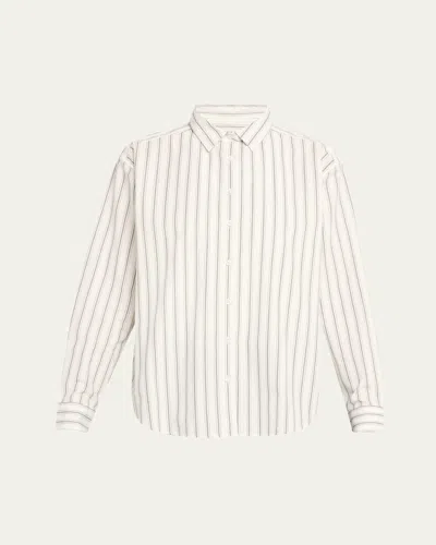 KULE THE CORDEL STRIPED BUTTON-FRONT SHIRT