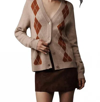 Kule The Deane Cardigan In Camel In Brown