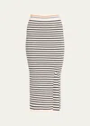 KULE THE DEE STRIPED SLIT MIDI SKIRT