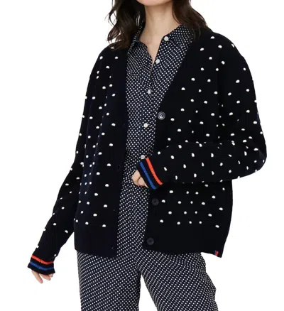 Kule The Dottie V-neck Sweater In Navy