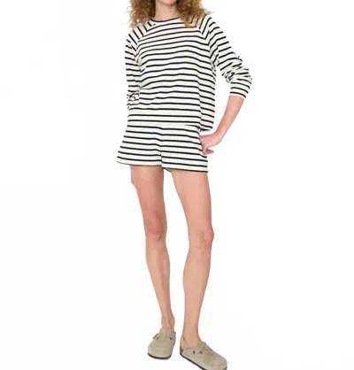 Kule The Eco Cotton Venus Shorts In Cream/ Navy In Multi