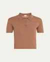 Kule The Farley Cotton-silk Polo In Brown