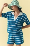 Kule The Fjord Knit Polo In Blue