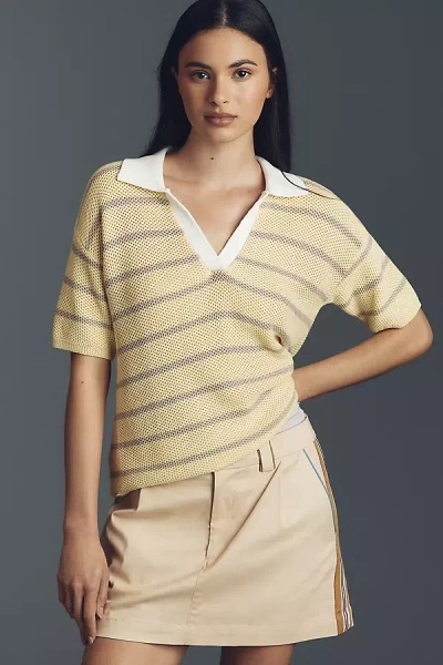 Kule The Fjord Knit Polo In Yellow