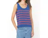 Kule The Gio Tank Top In Denim/poppy In Multi