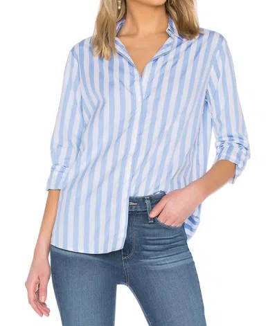 Kule The Hutton Oversized Shirt In White Sky Stripe In Blue