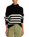 Kule The Lucca Wool Cashmere Sweater In Black/cream