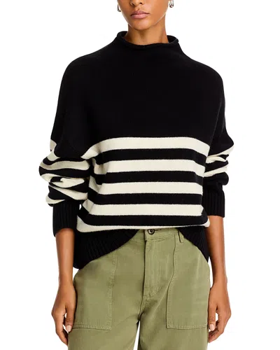 Kule The Lucca Wool Cashmere Sweater In Black/cream