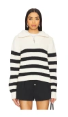 Kule The Matey Stripe Cropped Sweater In Black,white