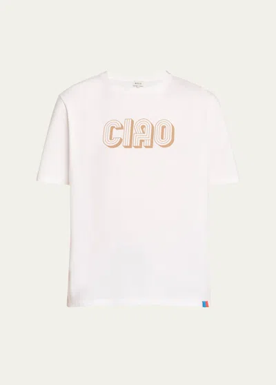 Kule The Modern Ciao Slogan Graphic Print Short-sleeve Cotton T-shirt In White
