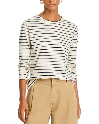 Kule The Modern Long Sleeve Tee In Cream/navy