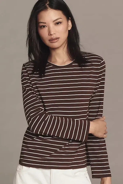 Kule The Modern Long Tee In Brown