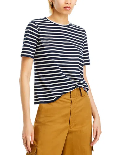 Kule The Modern Striped Short Sleeve Tee In Navy/cream