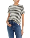 Kule The Modern Crewneck Boxy T-shirt In Navy/cream