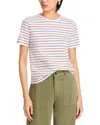 Kule The Modern Striped Tee In White/poppy/true Blue Pinstripes