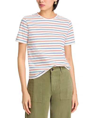 Kule The Modern Striped Tee In White/poppy/true Blue Pinstripes
