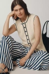 Kule The Olivia Crochet Sweater Vest In Beige