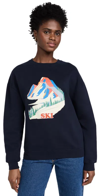 Kule The Oversized Graphic Sweatshirt In Navy